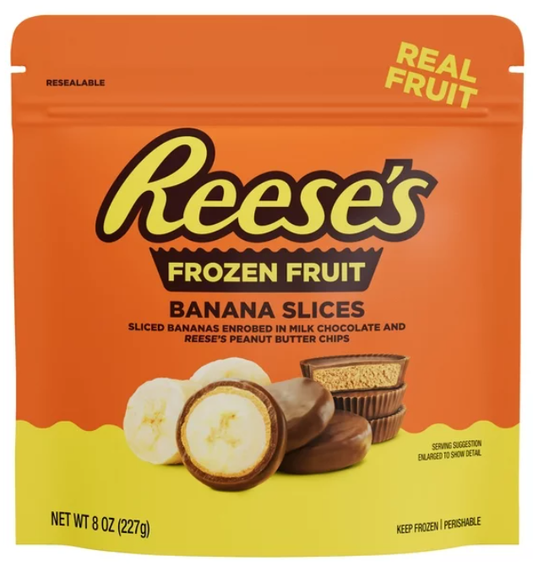 Reese’s Banana Slices in Milk Chocolate and Reese's Peanut Butter Chips, 8 oz (Frozen)