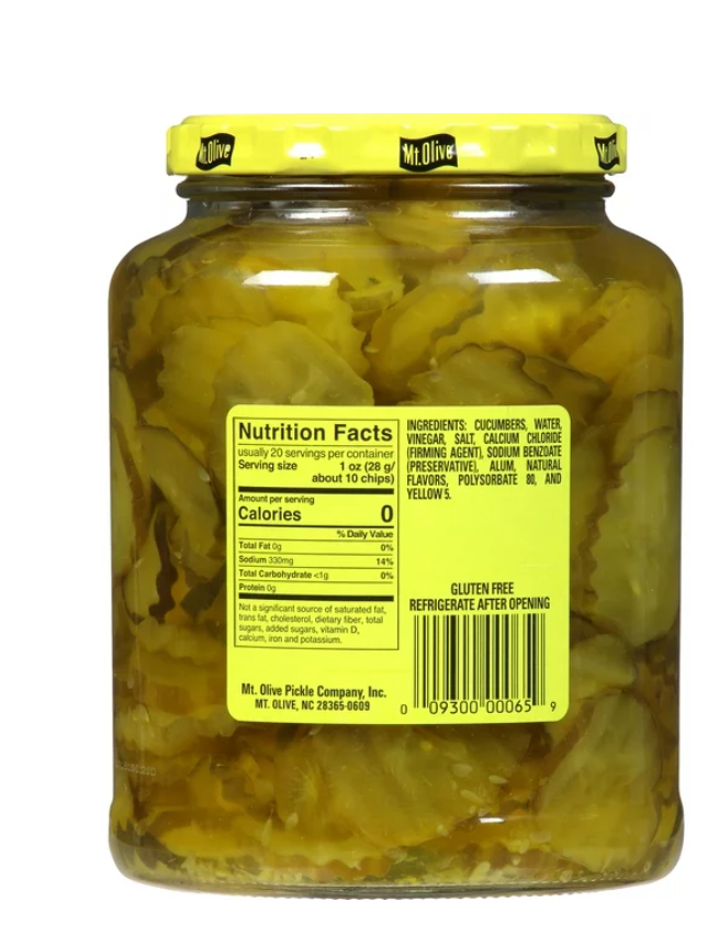 Mt. Olive Hamburger Dill Pickle Chips, 32 fl oz Jar