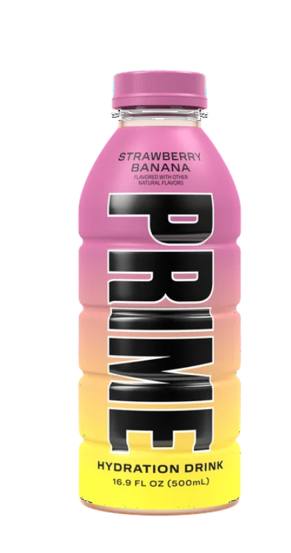 Prime Hydration Drink, New Strawberry Banana, 16.9oz (1 Bottle)