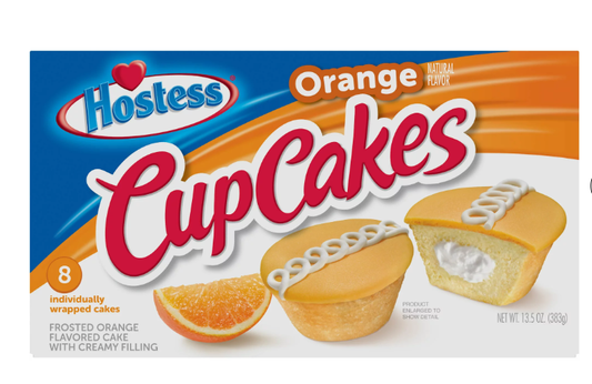 HOSTESS Orange Flavored Cupcakes - 13.5 oz, 8 Count