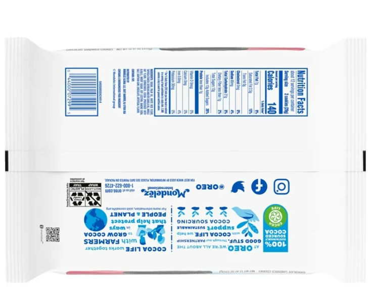 OREO Double Stuf Gluten Free Chocolate Sandwich Cookies, Gluten Free Cookies, 12.47 oz Packs