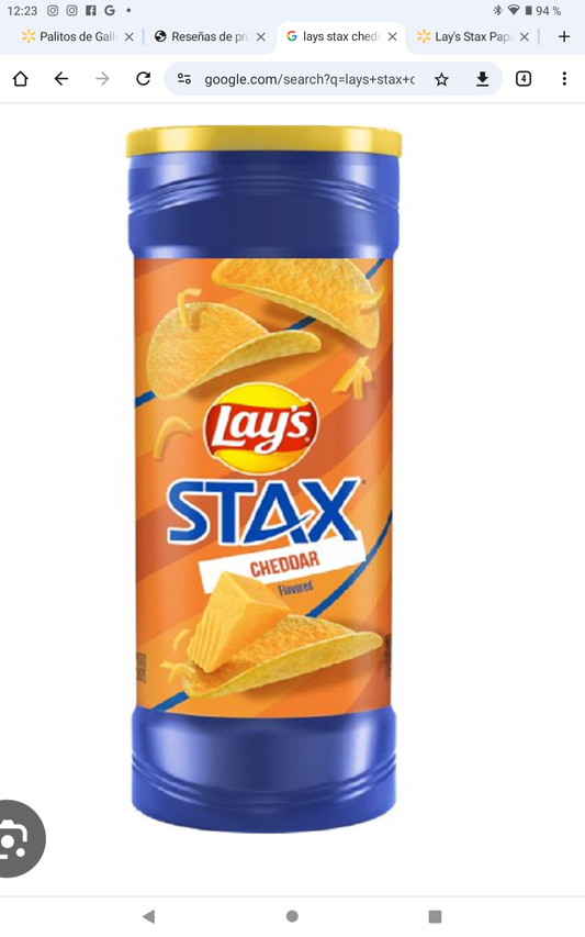 Lay's Stax Papas Fritas con Sabor a Queso Cheddar, Bote de 5.5 Onzas
