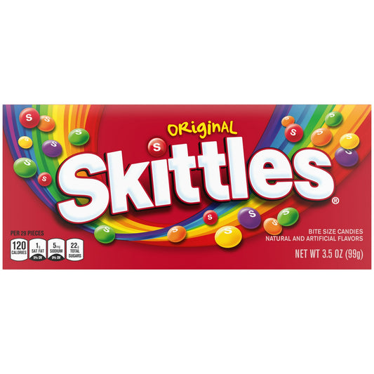Skittles Caja Original de Teatro de Dulces Afrutados 3.5 oz, Caja
