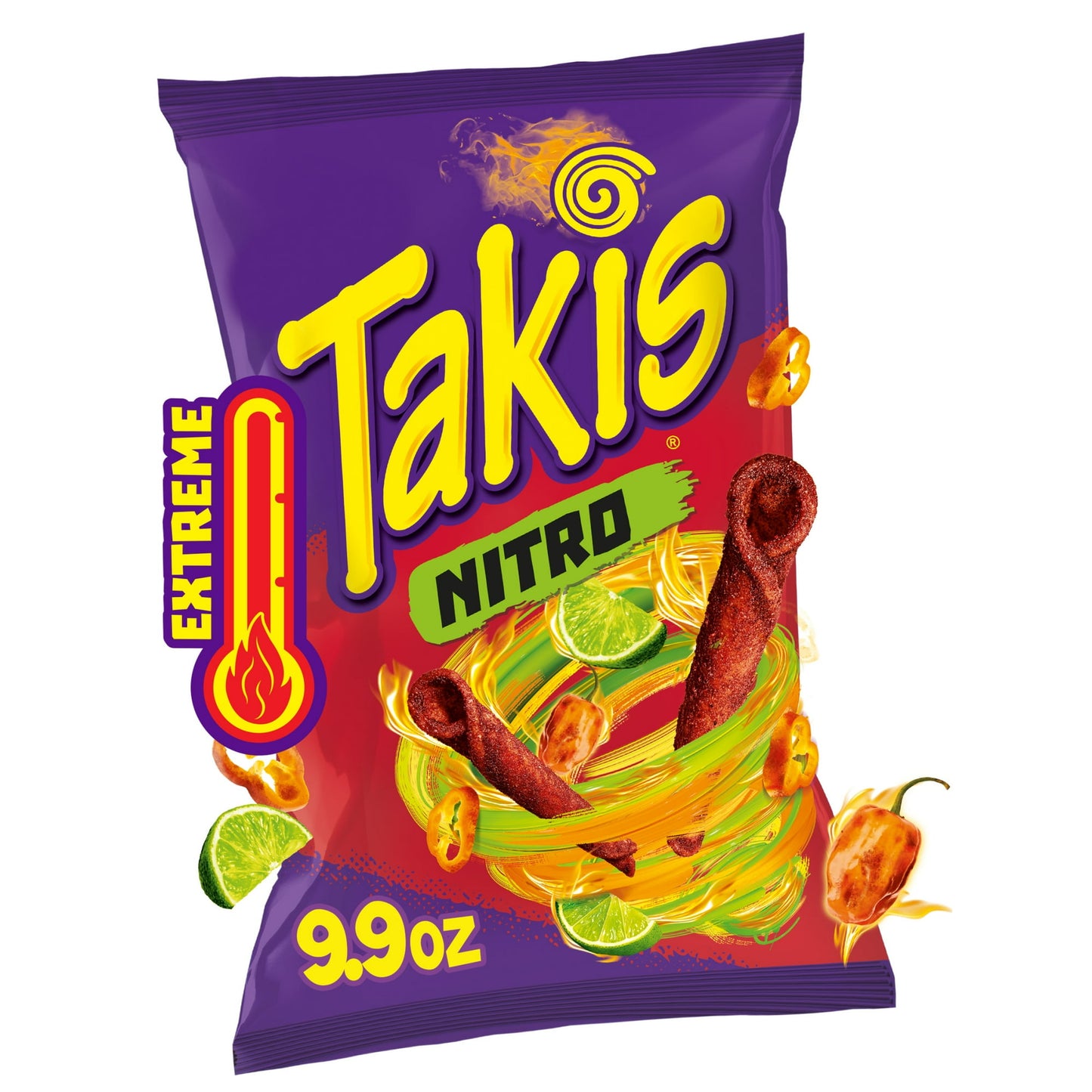 Takis Bolsa para Compartir de 9,9 oz Nitro, Chips de Tortilla Enrollados con Chile Habanero y Limón