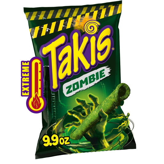 Zombie Takis 9.9 oz Bolsa de Tamaño Compartido, Habanero y Pepino Chips de Tortilla Enrollados