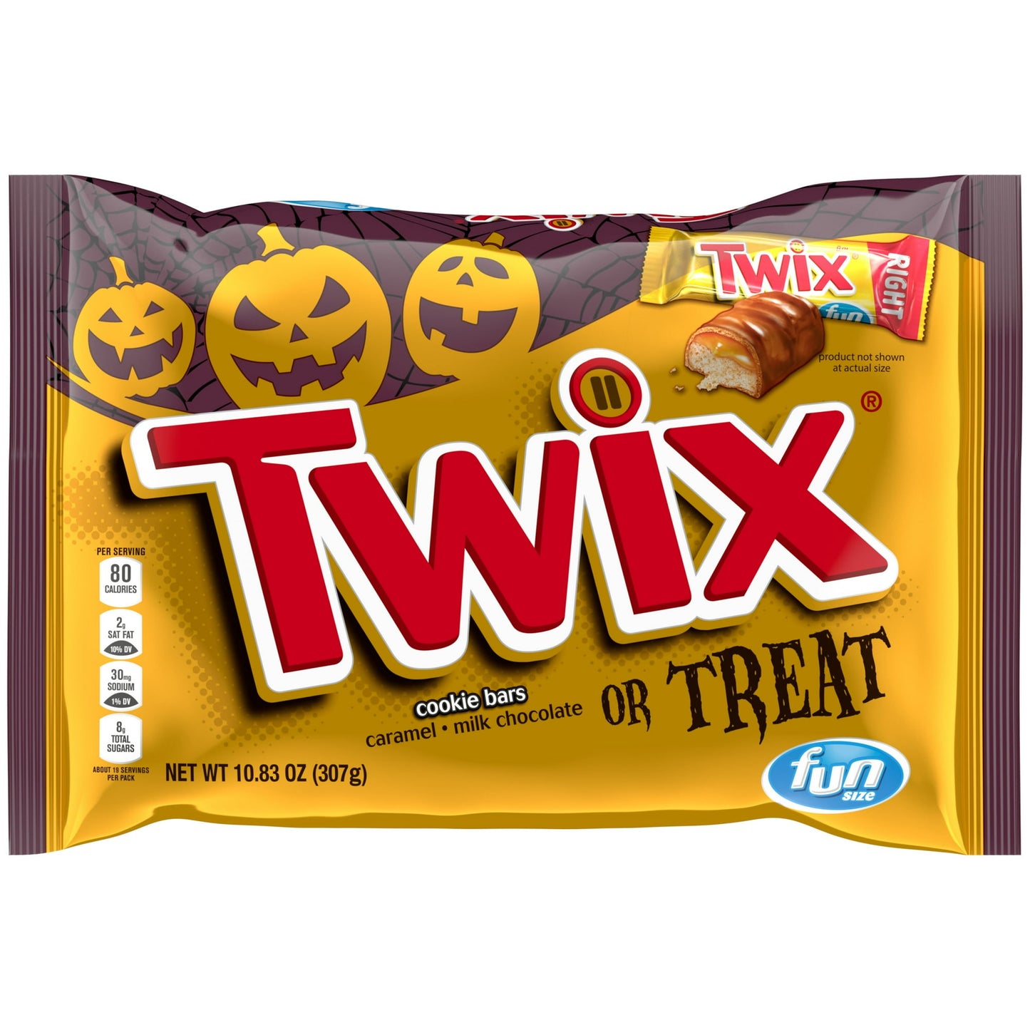 Twix Divertido Tamaño Halloween Barras de Chocolate Dulces - 10.83oz Bolsa