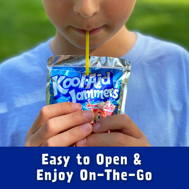 Kool Aid Jammers Blue Raspberry Kids Drink 0% Juice Box Pouches, 10 Ct Box, 6 fl oz Pouches - LOOP MX