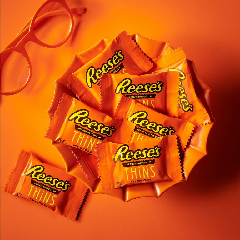 Reese's THiNS Milk Chocolate Peanut Butter Cups Candy, Individually Wrapped, 12.03 oz, Family Pack - LOOP MX