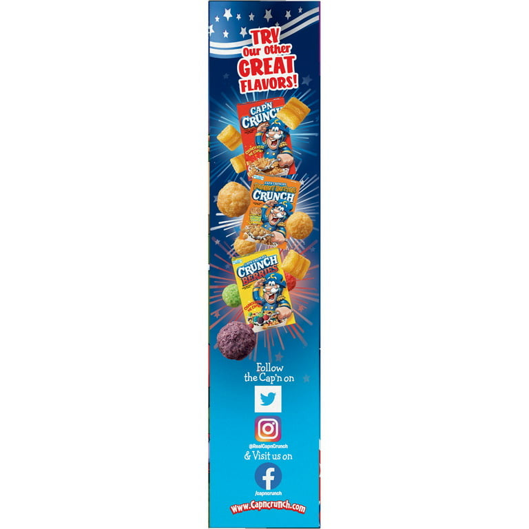 Cap'n Crunch Cereal Red, White, and Blue, Family Size, 16.9 oz - LOOP MX