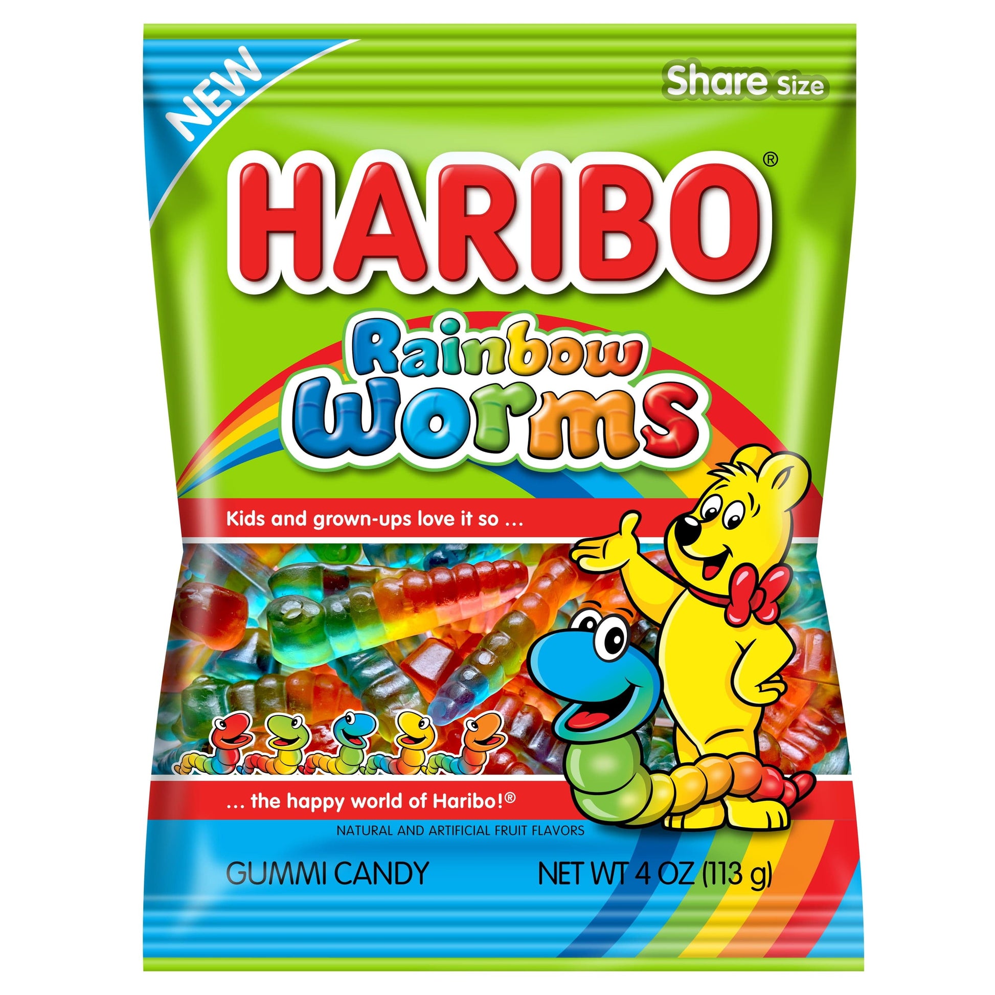 Haribo Confectionery Rainbow Worms 4oz PB 12x1 CS - LOOP MX