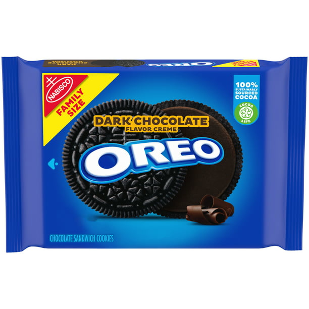 OREO Dark Chocolate Creme Chocolate Sandwich Cookies, Family Size, 17 oz - LOOP MX