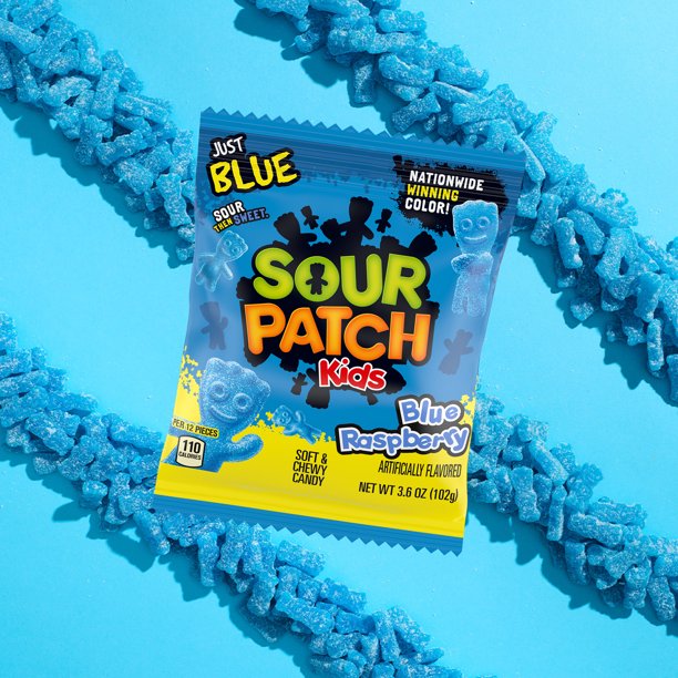 SOUR PATCH KIDS Blue Raspberry Soft & Chewy Candy, 3.6 oz 