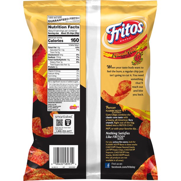 Fritos Flamin' Hot Corn Chips 9.25 oz - LOOP MX