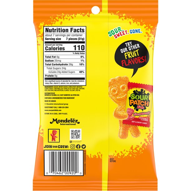 SOUR PATCH KIDS Peach Soft and Chewy Candy, 8.07 oz - LOOP MX