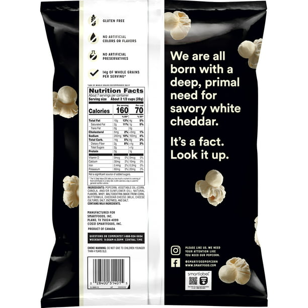 Smartfood White Cheddar Popcorn, 6.75 oz Bag - LOOP MX