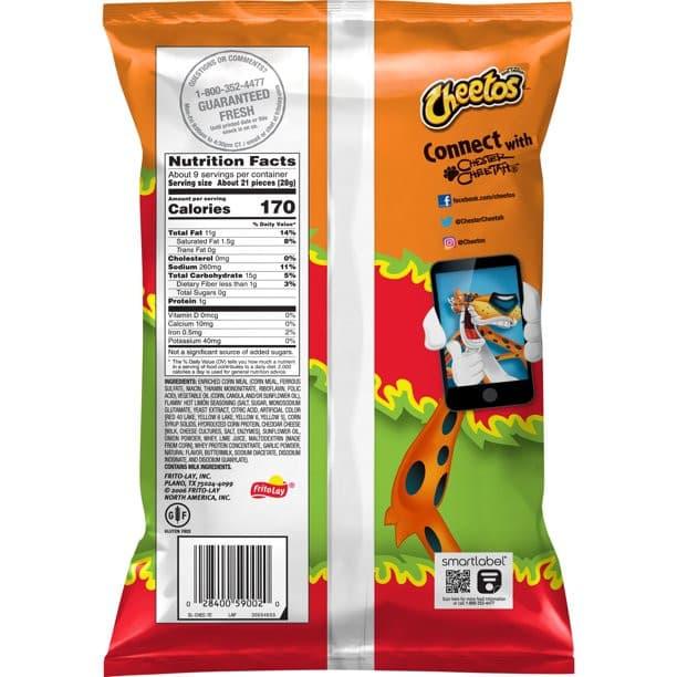 Cheetos Crunchy Flamin' Hot Limon Cheese 8.5 oz - LOOP MX