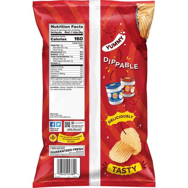 Lays Wavy Hickory BBQ Potato Chips 7.75 oz.