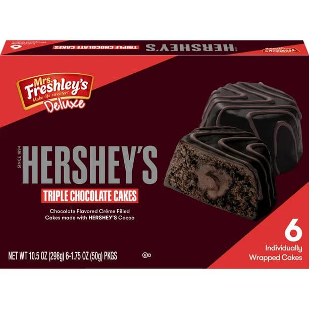 Mrs. Freshley's Deluxe Hershey's Triple Chocolate Cakes 10.5 oz.