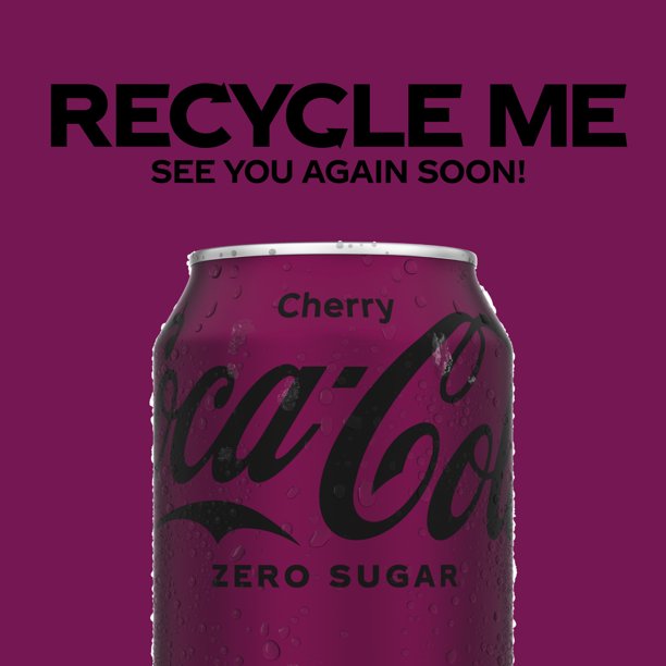 Coca-Cola Zero Sugar Cherry Soda Pop, 12 fl oz - LOOP MX