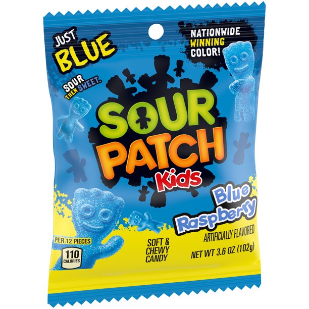 SOUR PATCH KIDS Blue Raspberry Soft & Chewy Candy, 3.6 oz - LOOP MX