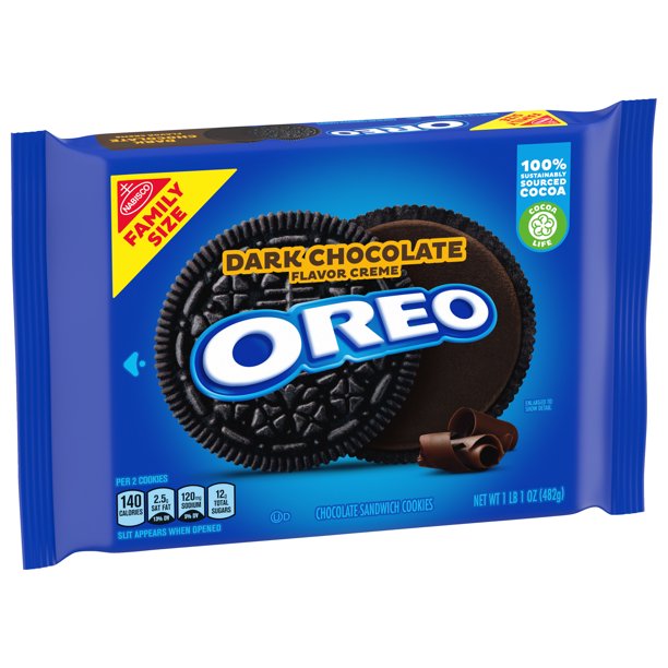 OREO Dark Chocolate Creme Chocolate Sandwich Cookies, Family Size, 17 oz - LOOP MX