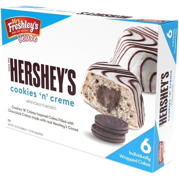 Mrs. Freshley's Deluxe Hershey's Cookies ‘n’ Cream Cakes 10.5 oz - LOOP MX