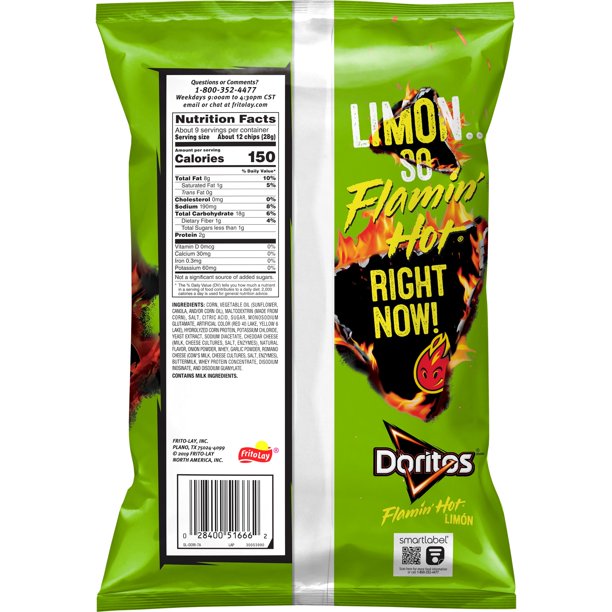 Doritos Flamin Hot Limón 9.25 oz - LOOP MX