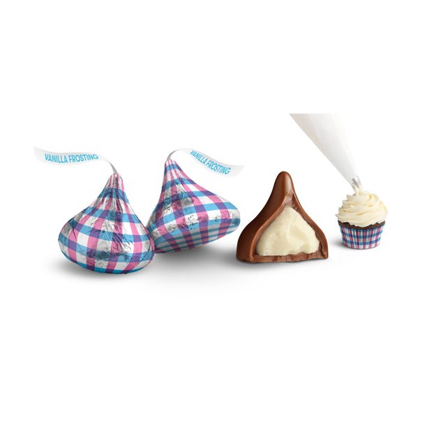 HERSHEY'S, KISSES Milk Chocolate and Vanilla Frosting Flavored Creme Treats, Easter Candy, 9 oz - LOOP MX