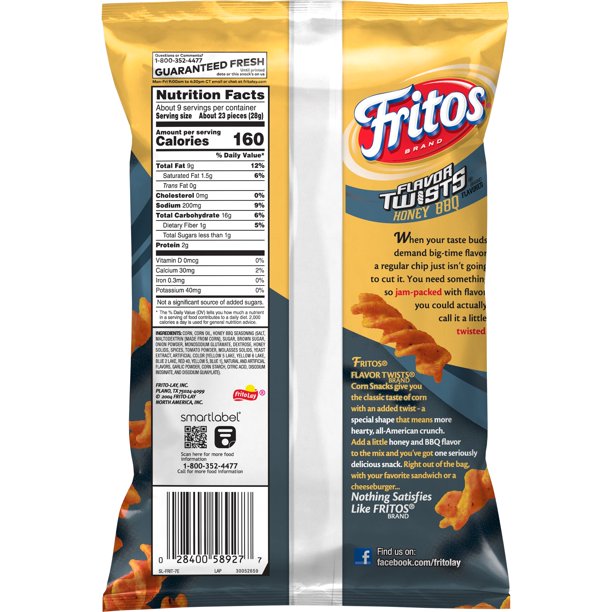 Fritos Flavor Twists Honey BBQ 9.25 oz - LOOP MX