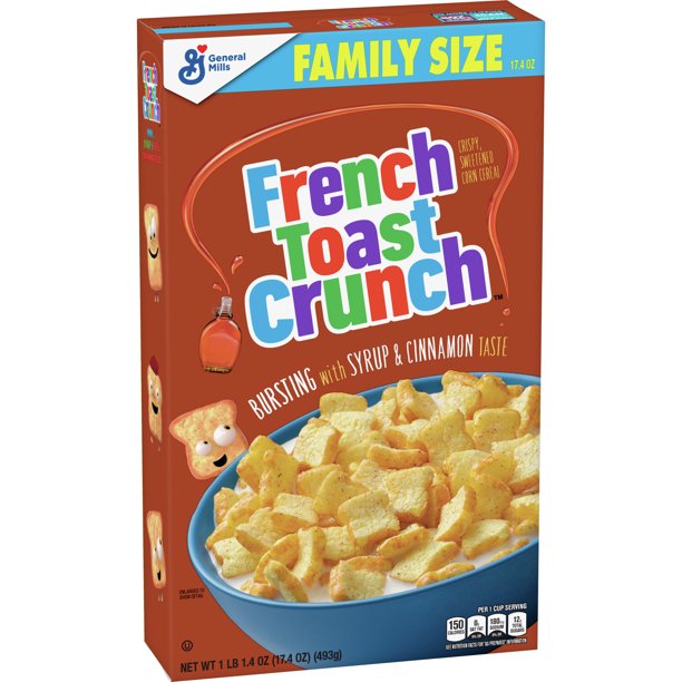 French Toast Crunch Sweetened Breakfast Cereal, 17.4 OZ Family Size Cereal Box - LOOP MX