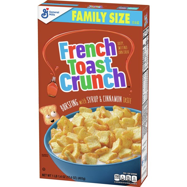 French Toast Crunch Sweetened Breakfast Cereal, 17.4 OZ Family Size Cereal Box - LOOP MX