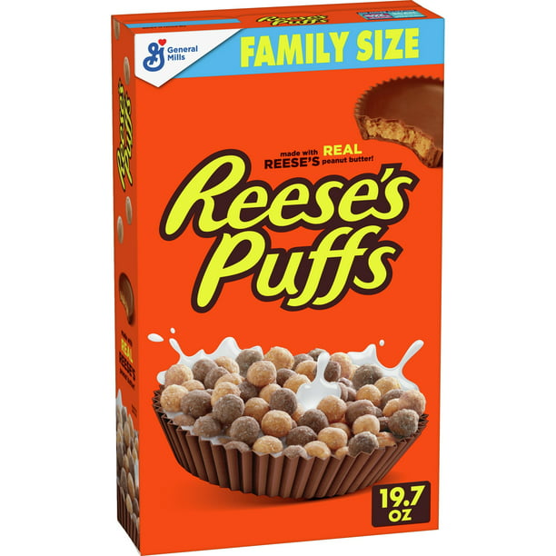 Reese's Puffs, Chocolatey Peanut Butter Cereal, 19.7 OZ Family Size Box - LOOP MX