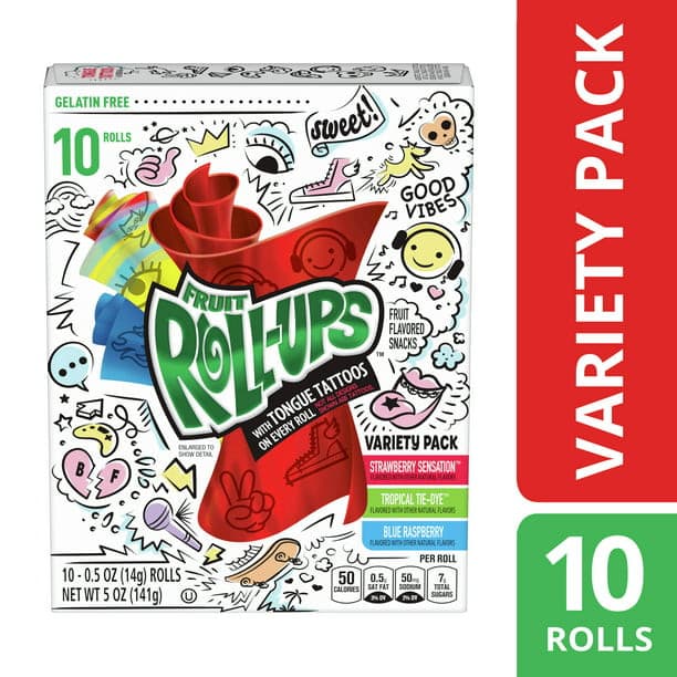 Fruit Roll-Ups Fruit Flavored Snacks, Variety Pack, Pouches, 10 ct - LOOP MX