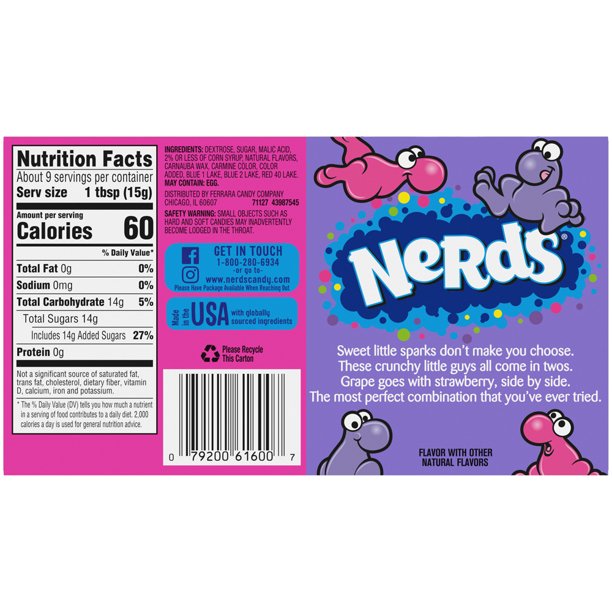 Nerds Grape and Strawberry Theater Box Candy 5 oz - LOOP MX