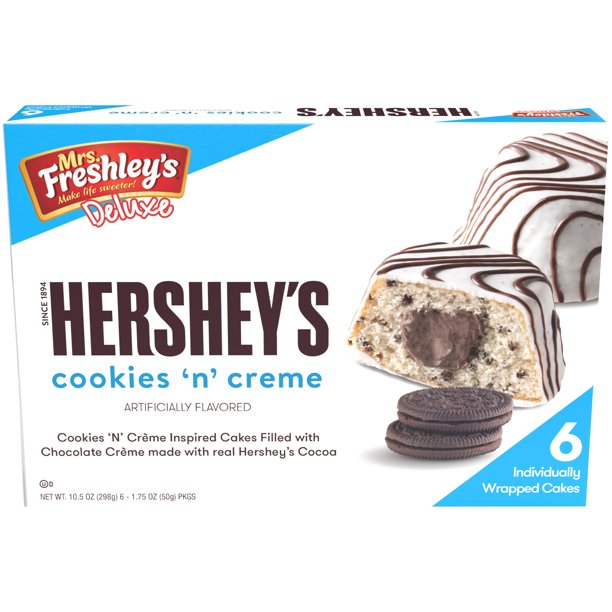 Mrs. Freshley's Deluxe Hershey's Cookies ‘n’ Cream Cakes 10.5 oz - LOOP MX