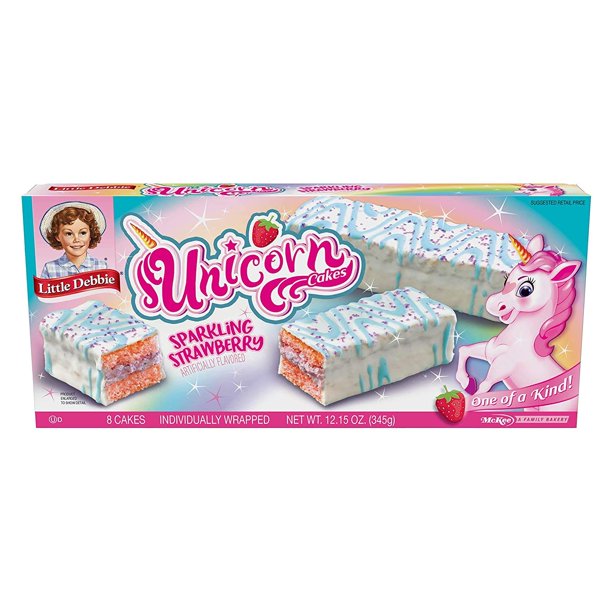 Little Debbie Strawberry Unicorn Cakes, 12.15 oz, 8 Count Per Box - LOOP MX