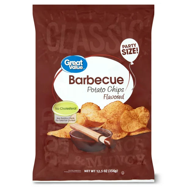 Great Value Barbecue Potato Chips Party Size 12.5 oz - LOOP MX