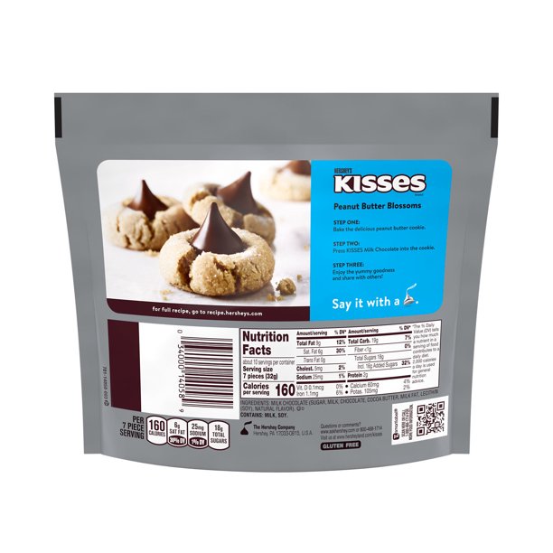 HERSHEY'S KISSES Milk Chocolate Silver foil, Easter Candy Share Pack, 10.8 oz - LOOP MX