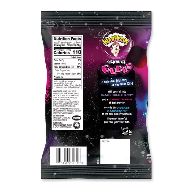 Warheads Galactic Mix Cubes 7.25 oz - LOOP MX