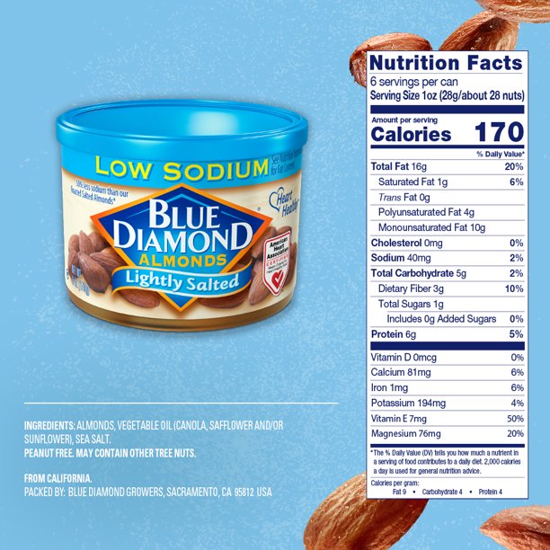 Blue Diamond Almonds Lightly Salted 6 oz - LOOP MX