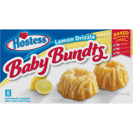 HOSTESS Baby Bundts, Lemon Drizzle Cakes, 8 Count , 10 oz - LOOP MX