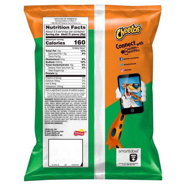 Cheetos Cheedar Jalapeño Crunchy 3.25 oz - LOOP MX