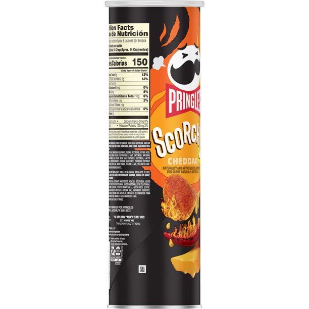 Pringles Scorchin' Cheddar Potato Crisps Chips 5.5 oz - LOOP MX