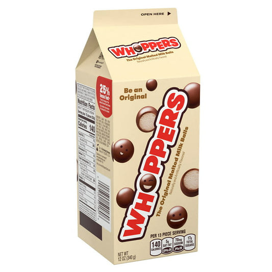 WHOPPERS Malted Milk Ball, Movie Snack Candy Carton, 12 oz - LOOP MX