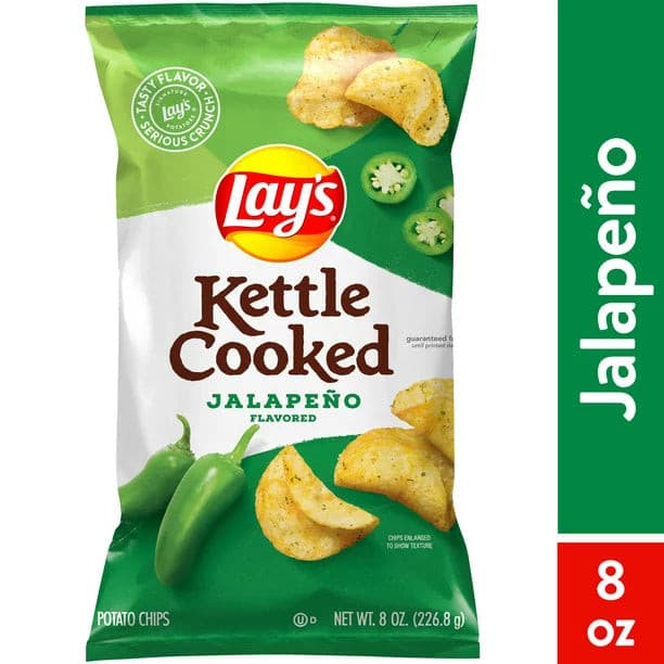 Lays Kettlez Cooked Jalapeño Potato Chips 8 oz.