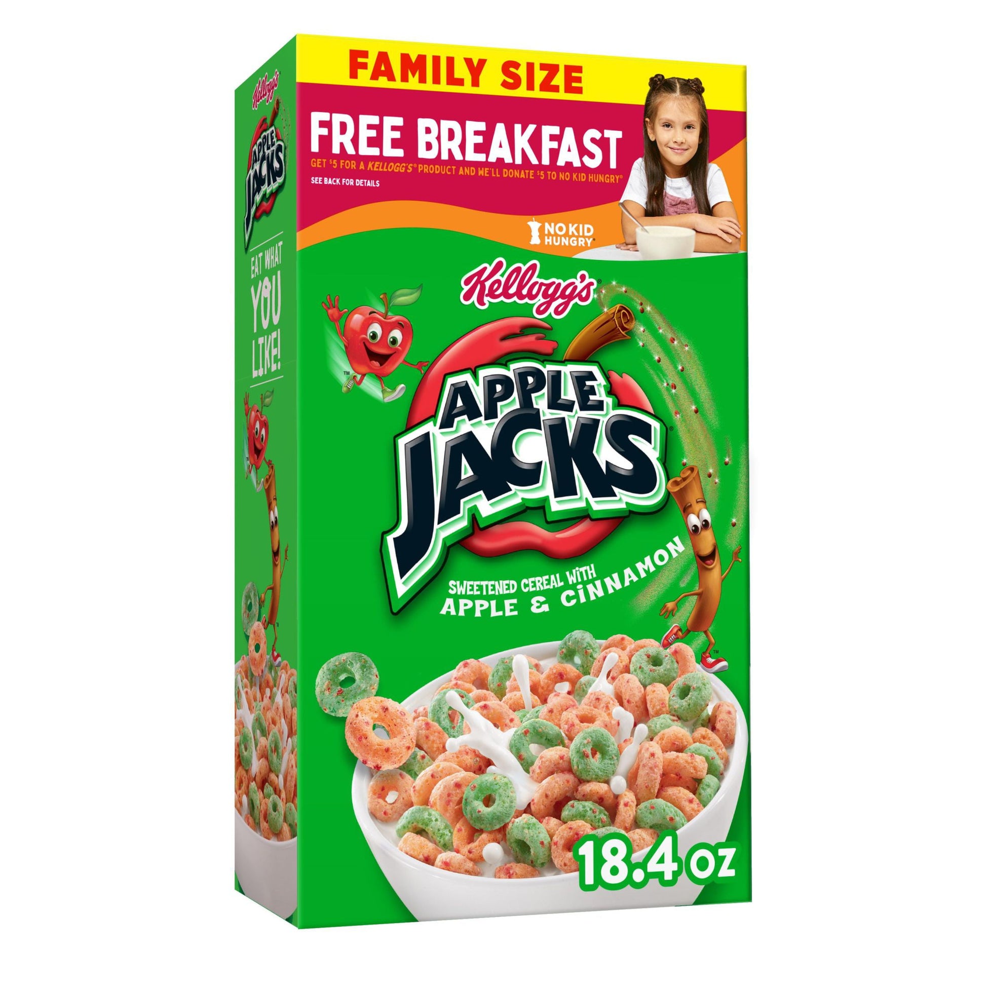 Kellogg's Apple Jacks Original Cold Breakfast Cereal, 18.4 oz - LOOP MX