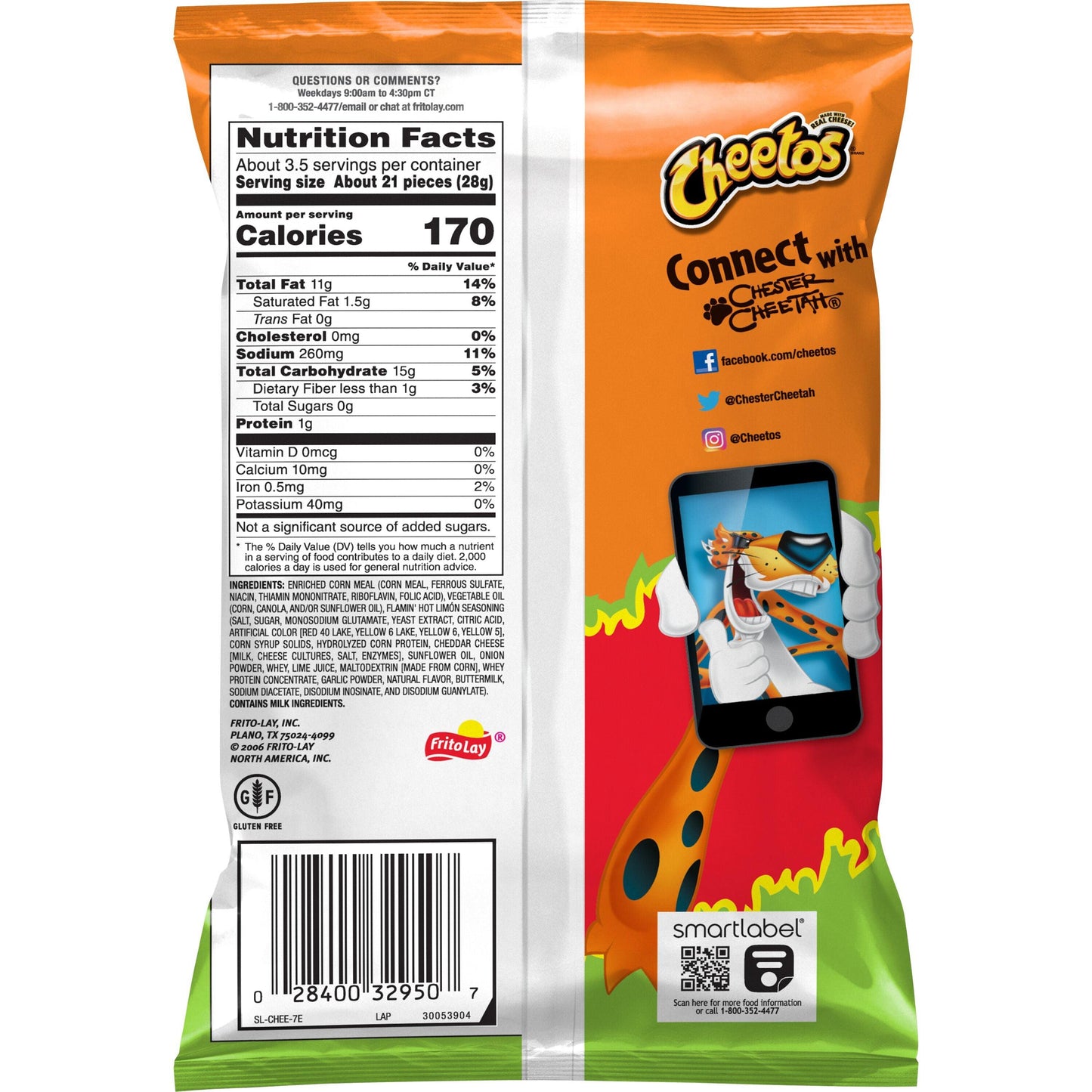 Cheetos Crunchy Flamin’ Hot Limón Cheese 3.25 oz - LOOP MX