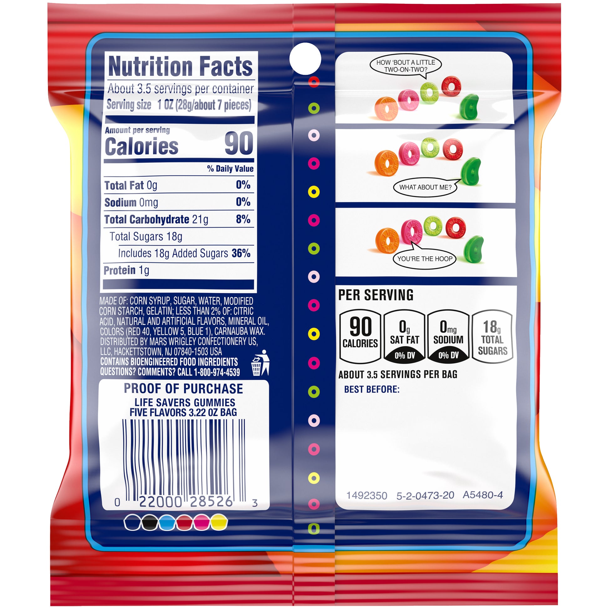 Life Savers Five Flavor Fruity Gummy Candy Pack - 3.22 Oz - LOOP MX