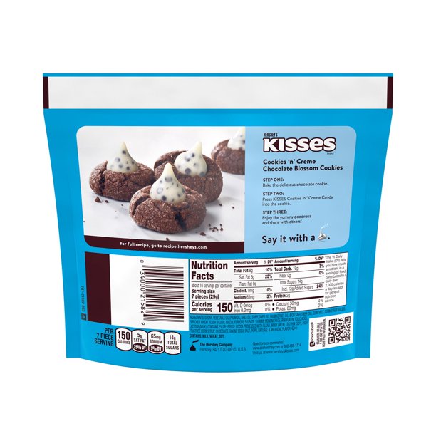 Hershey's Kisses Cookies 'N' Creme Share Size 10 oz - LOOP MX