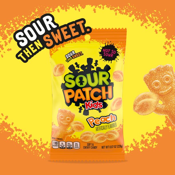 SOUR PATCH KIDS Peach Soft and Chewy Candy, 8.07 oz - LOOP MX